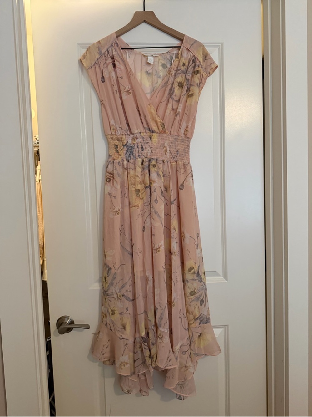 H&M Blush Pink Floral Dress sz 2